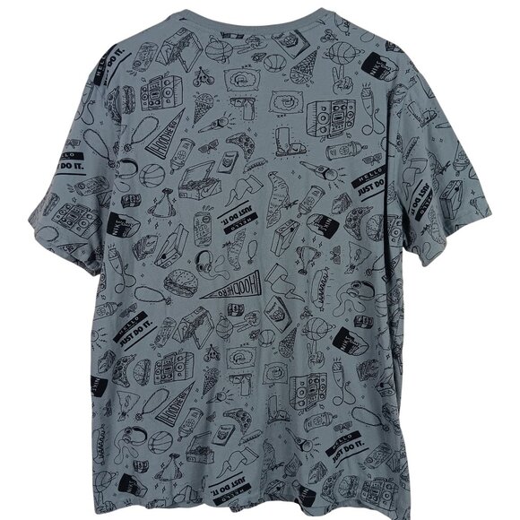 Nike Air Graphic T-Shirt XL Athletic Cut 100% Cotton Mens Gray Casual Activewear - Picture 2 of 10
